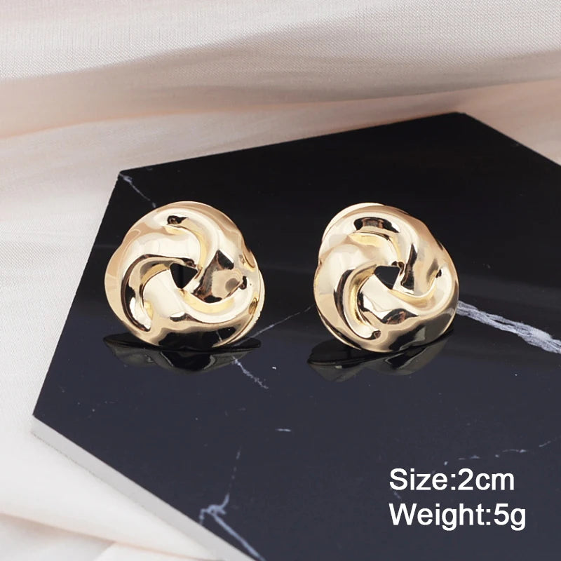 Big Vintage Metal Twisted Stud Earrings For Women Charm Gold Color Maxi Statement Spiral Whirlpool Earrings Jewelry-Dollar Bargains Online Shopping Australia