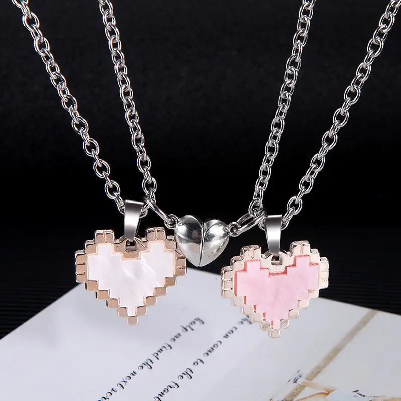 Necklace Valentine's Day Creative Magnetic Heart-Shaped Pendant Best Friend Holiday Gift Anniversary Unique Jewelry-Dollar Bargains Online Shopping Australia