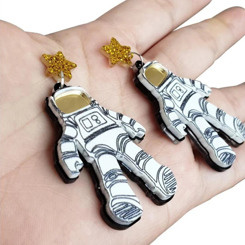 Earrings For Women UFO Acrylic Astronaut Star Lightning Cat Cute Hip Hop Exaggeration Special Creativity Jewelry Rainbow-Dollar Bargains Online Shopping Australia