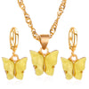 2 Piece Jewelry Explosive Acrylic Butterfly Necklace Earrings Set-Dollar Bargains Online Shopping Australia