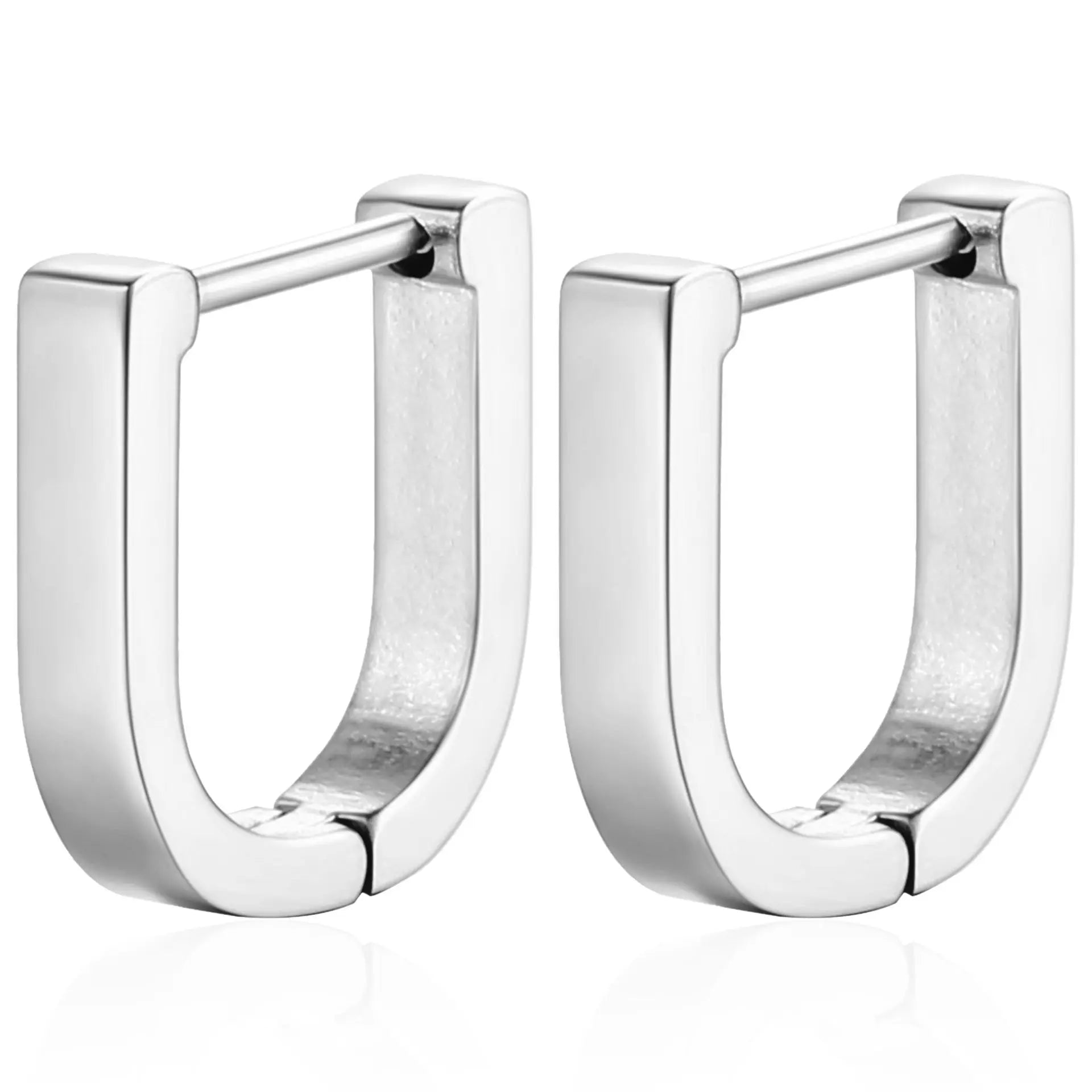 2PCS New Gold Color Square Hoop Earrings Women Men Stainless Steel Huggie Minimalist Punk Unisex Rock Earrings Piercing Jewelry-Dollar Bargains Online Shopping Australia