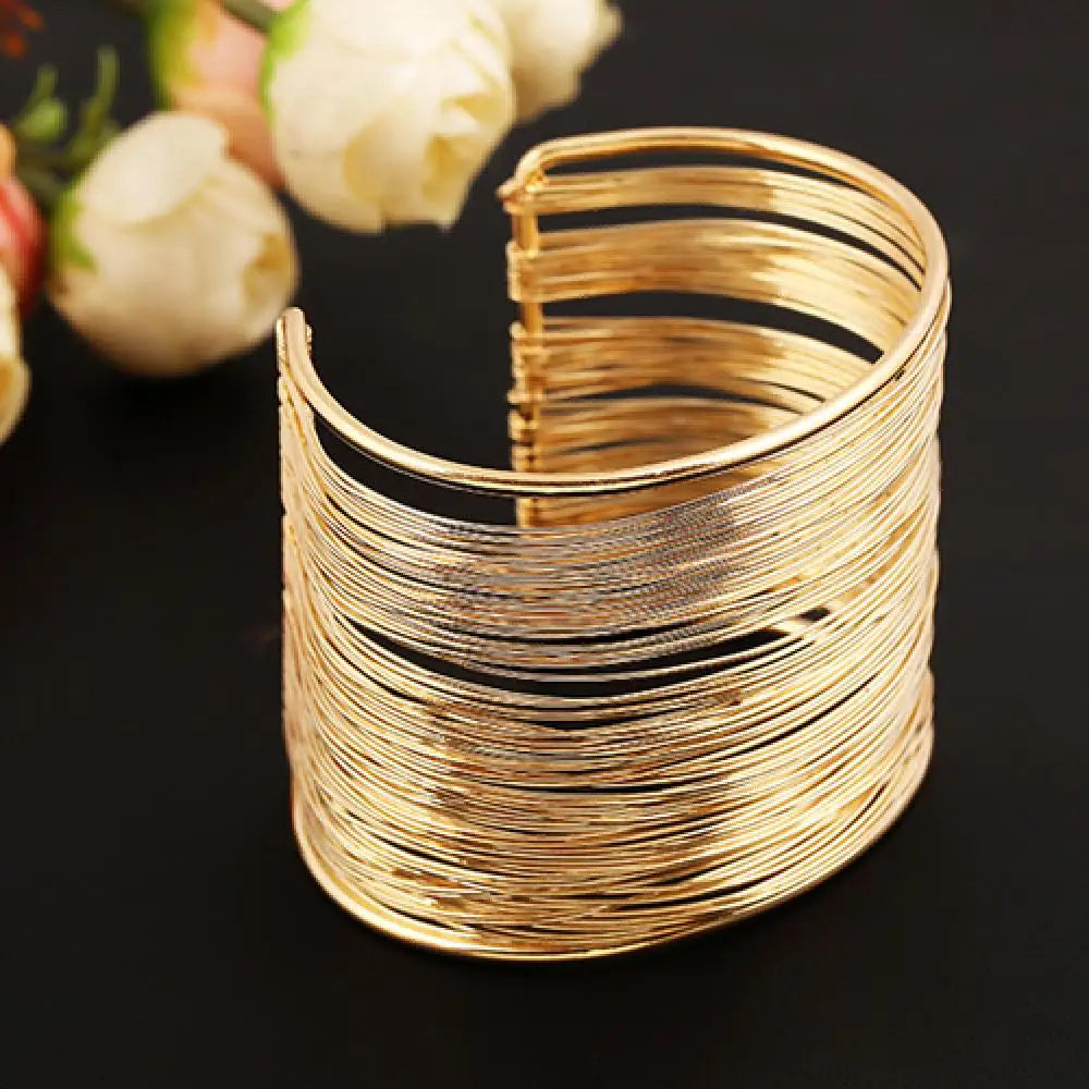 Fashion Women's Arm Cuff Bangle Bracelet Multilayer Metal Wires Strings Open Bangle Wide Cuff Bracelet Bangle For Women-Dollar Bargains Online Shopping Australia