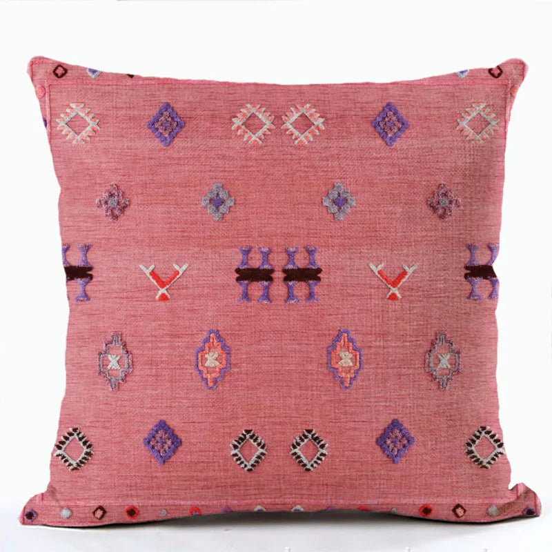 Bohemian Patterns Linen Cushions Case Multicolors Abstract Ethnic Geometry Print Decorative Pillows Case Living Room Sofa Pillow-Dollar Bargains Online Shopping Australia