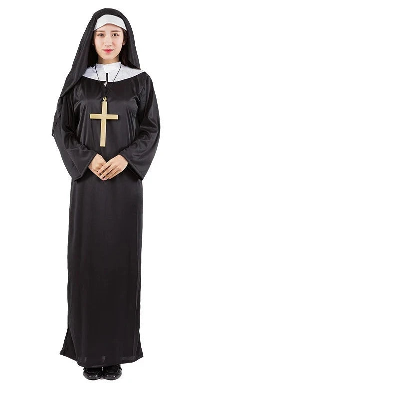 Halloween Men Priest Cosplay Costumes For Women Clothes Carnival Nun Long Robes Religious Catholic Church Clothing Missionary-Dollar Bargains Online Shopping Australia