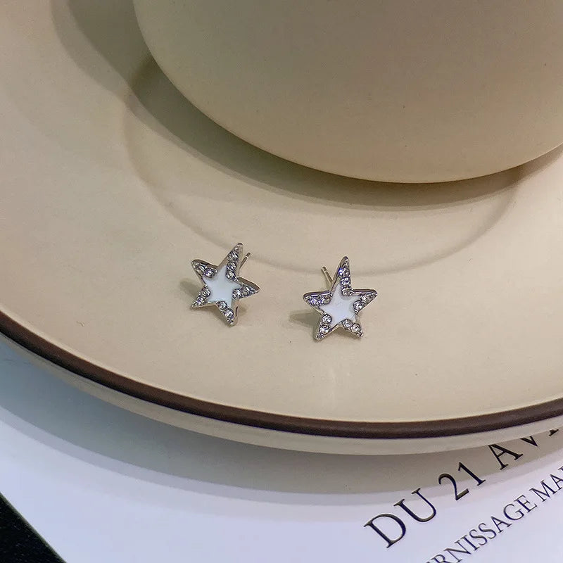 Silver Color Plated Hollow Star Hoop Earring For Women Fashion Vintage Accessories Aesthetic Jewelry Gift-Dollar Bargains Online Shopping Australia