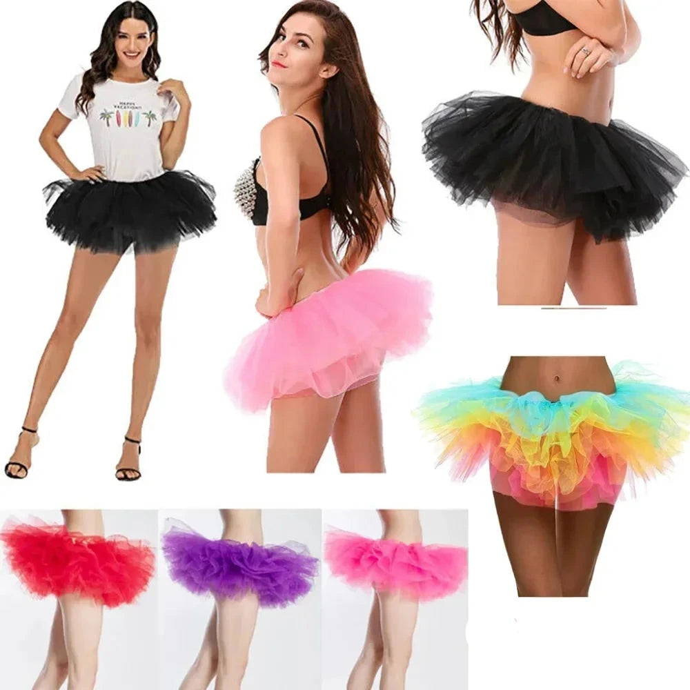 Adult Women's Half Skirt 5 Layers Tulle Puffy Skirt Ballet Short Party Nightclub Mini Skirt Performance Event Costume-Dollar Bargains Online Shopping Australia