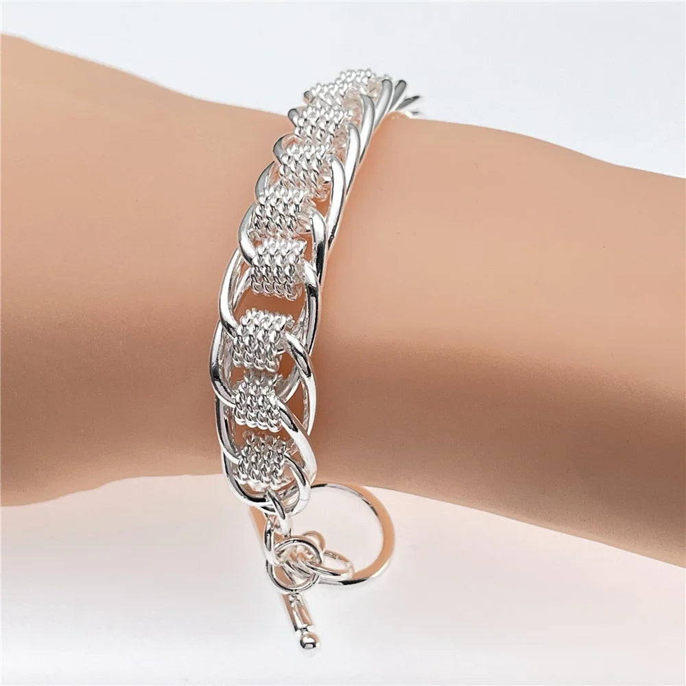 Silver Bracelet Elegant Chain High Quality Jewelry For Men Women Christmas Gifts-Dollar Bargains Online Shopping Australia