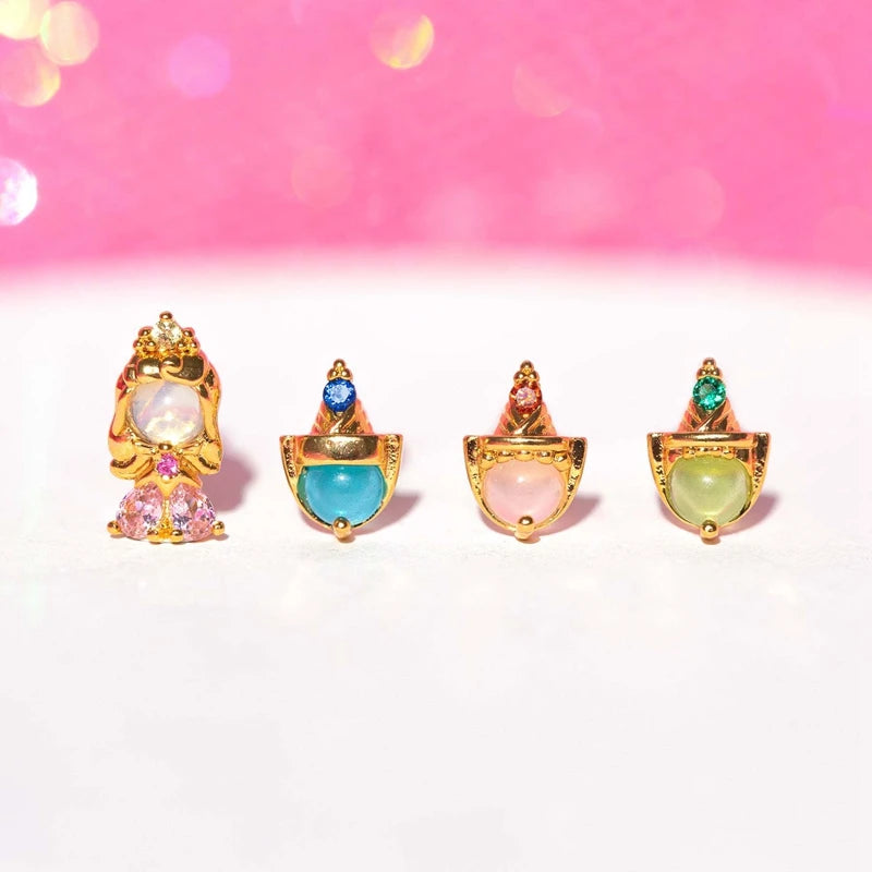 4pcs Fairy Cute Animal Comb Princess Stud Earrings Set Fashion Zircon Crystal Women Girls Gift Jewelry-Dollar Bargains Online Shopping Australia