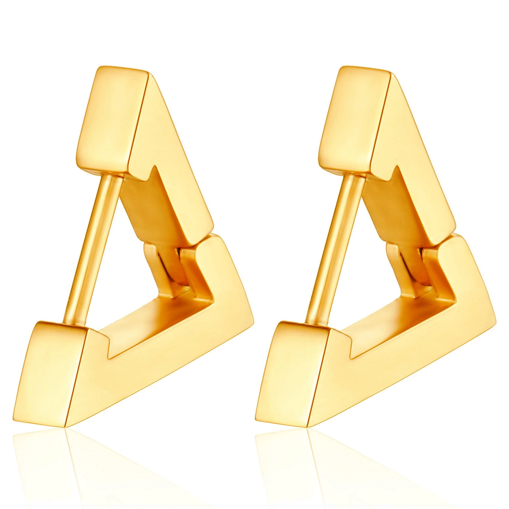 2PCS New Gold Color Square Hoop Earrings Women Men Stainless Steel Huggie Minimalist Punk Unisex Rock Earrings Piercing Jewelry-Dollar Bargains Online Shopping Australia