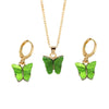 2 Piece Jewelry Explosive Acrylic Butterfly Necklace Earrings Set-Dollar Bargains Online Shopping Australia