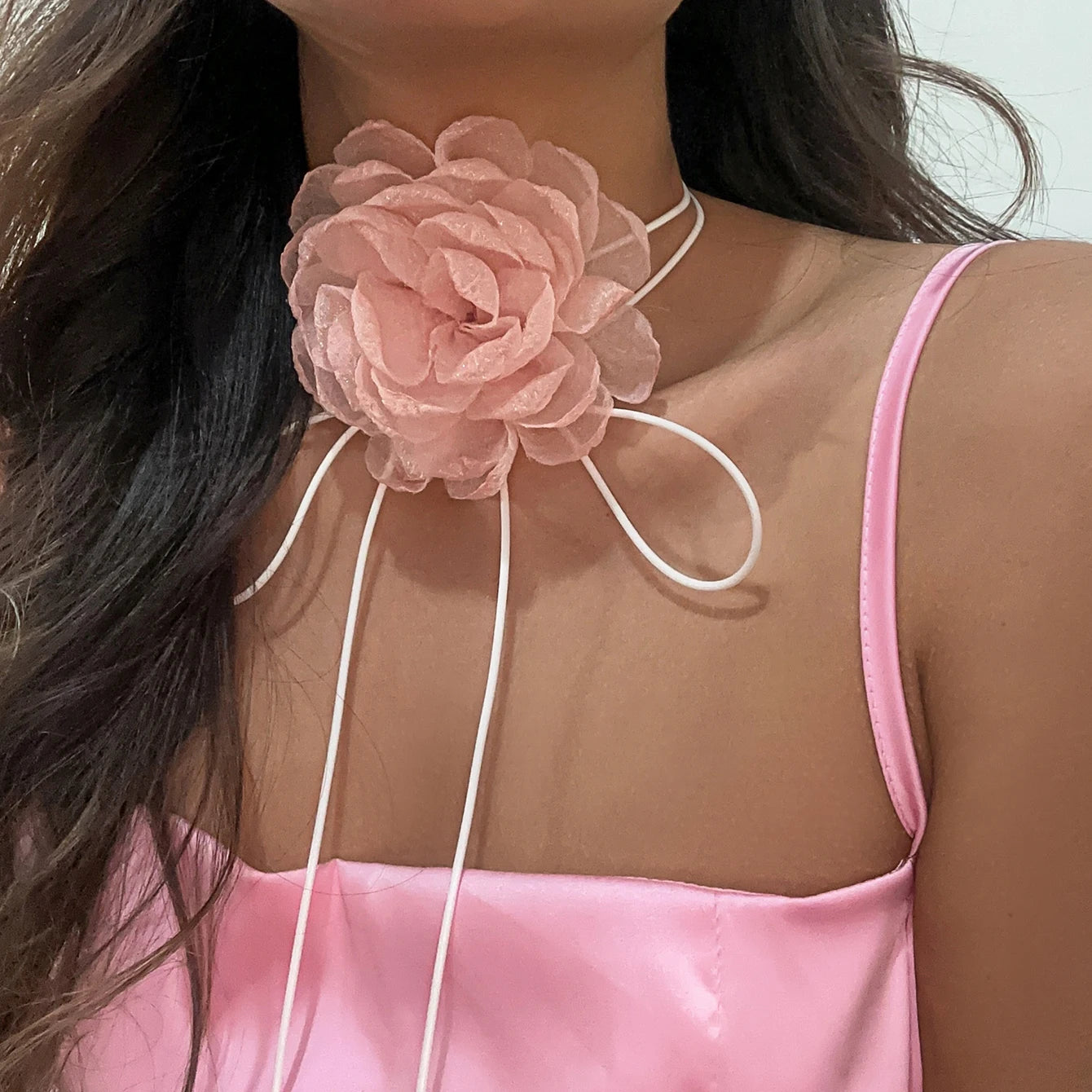 Romantic Gothic Big Rose Flower Clavicle Chain Necklace for Women Ladies Korean Fashion Adjustable Rope Choker Y2K Accessories-Dollar Bargains Online Shopping Australia