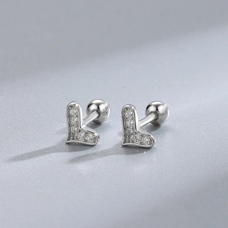 Silver Color Hypoallergenic Zircon Cartilage Studs Earring 925 Silver Needles Earrings for Women Helix Conch Tragus Piercing-Dollar Bargains Online Shopping Australia