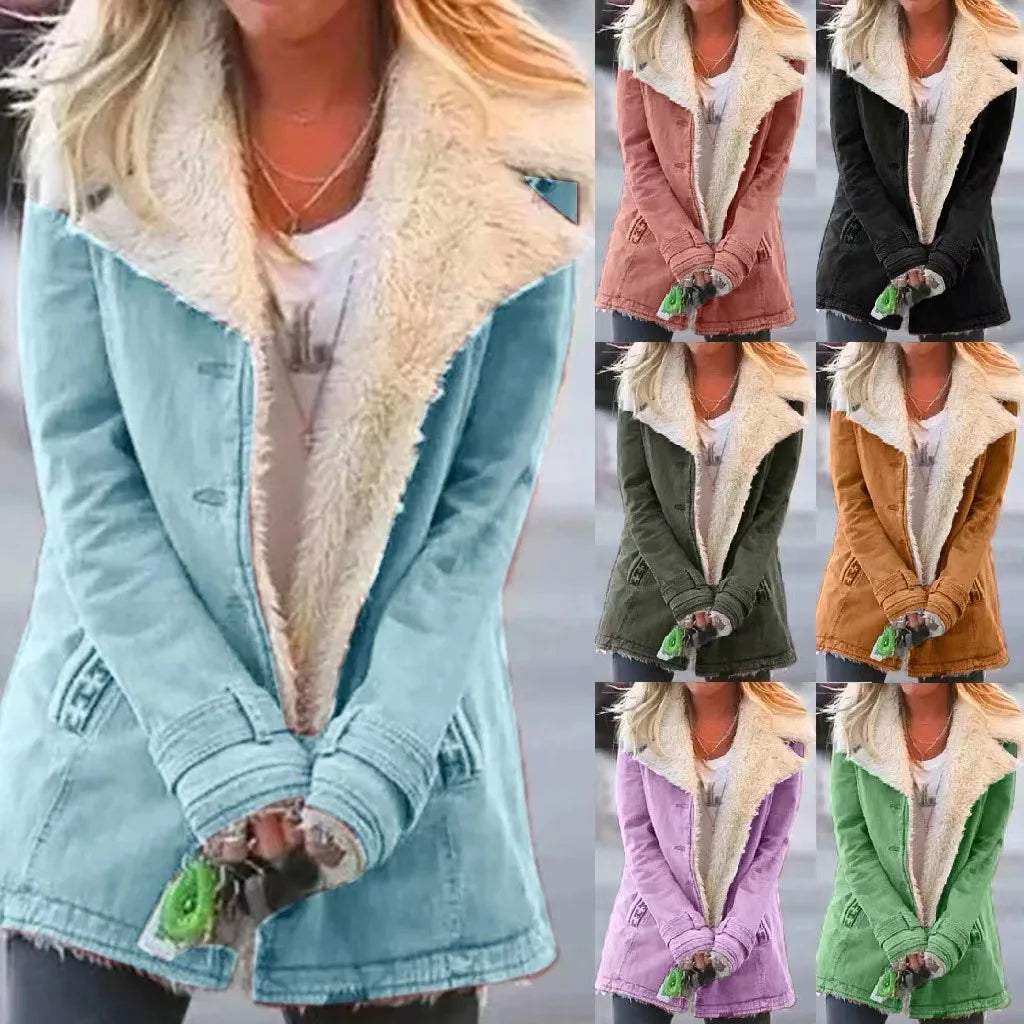 Women Warm Faux Fur Fleece Coat Jacket Lamb Wool Thickened Clothing-Dollar Bargains Online Shopping Australia