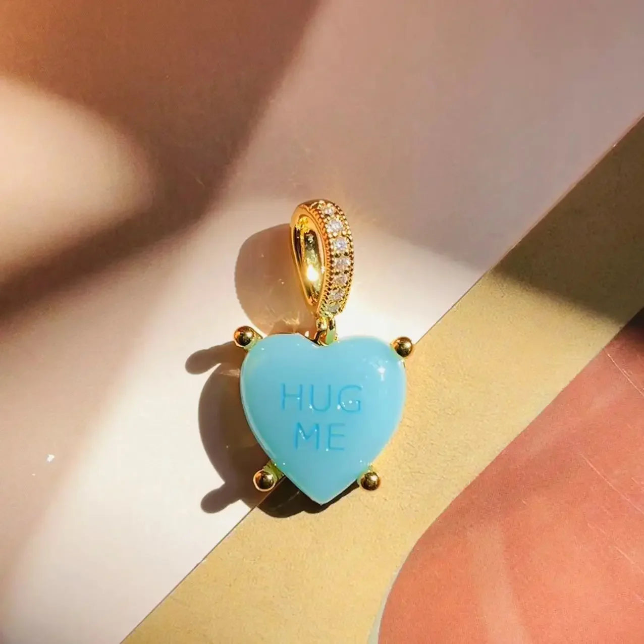 Colorful Heart Pendant Trendy English Words Resin Love Heart Zircon Charm Clavicle Chains Necklace for Women Y2K Fashion Jewelry-Dollar Bargains Online Shopping Australia