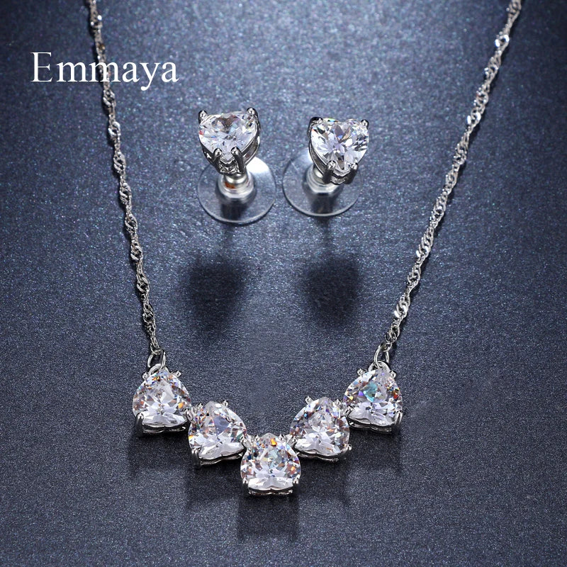 Luxury Pearl Bridal Jewelry Sets for Women Fashion Cubic Zirconia Earrings Necklace Wedding Accessories-Dollar Bargains Online Shopping Australia