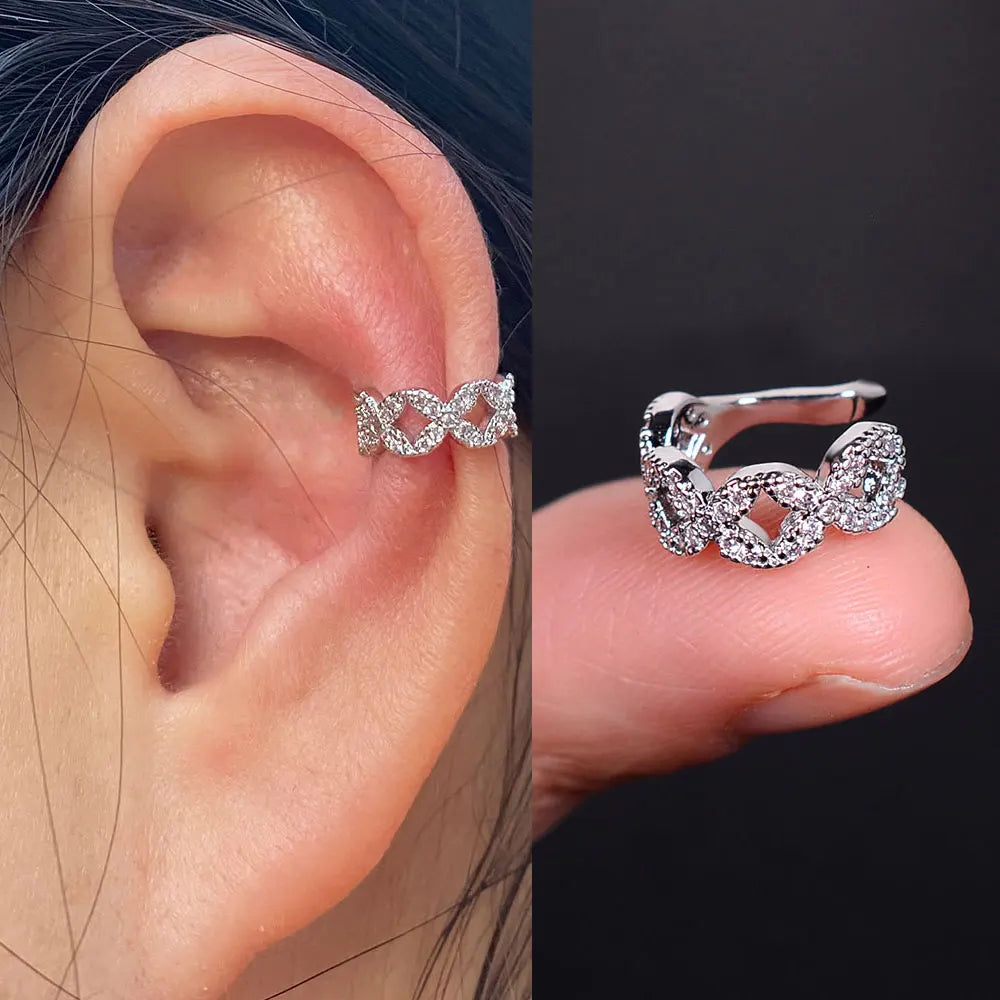 Climber Ear Cuff Ear Clip for Women CZ No Pierced C Shape Geometric-Dollar Bargains Online Shopping Australia