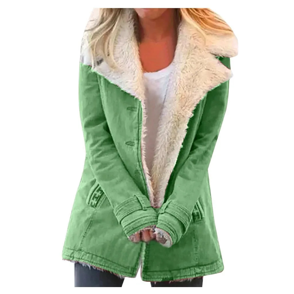 Women Warm Faux Fur Fleece Coat Jacket Lamb Wool Thickened Clothing-Dollar Bargains Online Shopping Australia