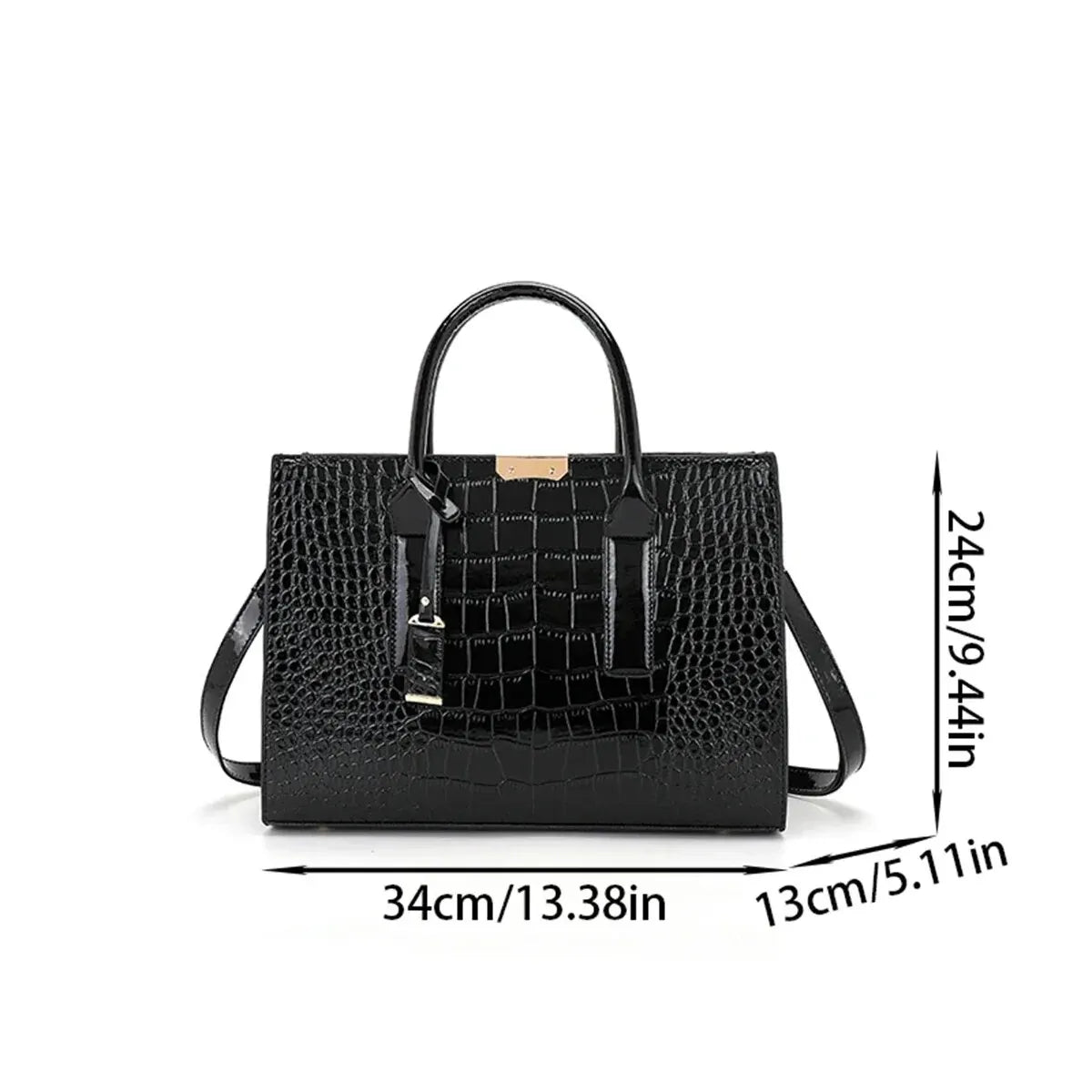 Luxury Handbag Crocodile PU Patent Leather Crossbody Bag-Dollar Bargains Online Shopping Australia