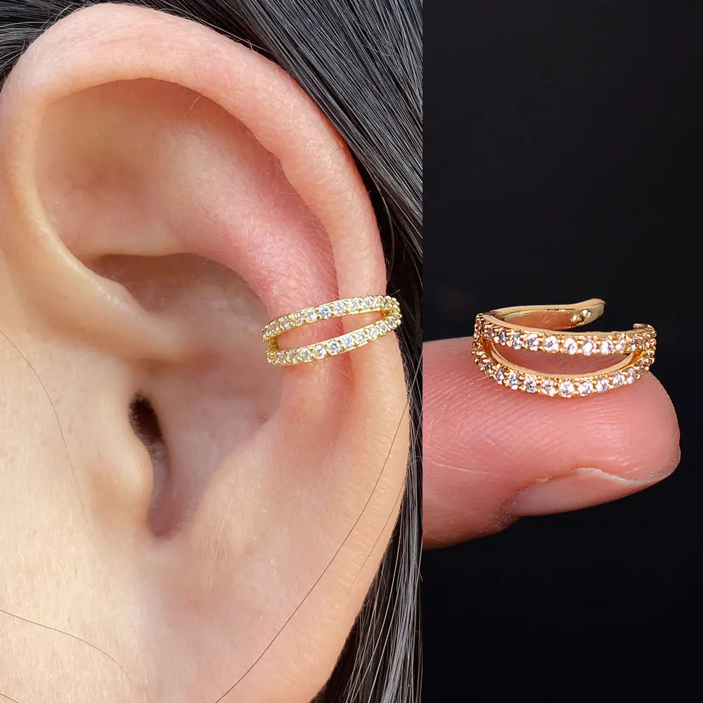 Climber Ear Cuff Ear Clip for Women CZ No Pierced C Shape Geometric-Dollar Bargains Online Shopping Australia