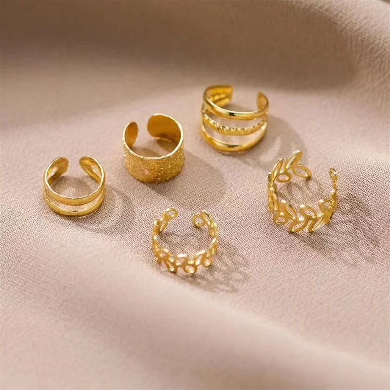 Leaves Clip Earrings for Women Creative Simple C Butterfly Ear Cuff Non-Piercing Ear Clips Set Trendy Jewelry-Dollar Bargains Online Shopping Australia