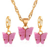 2 Piece Jewelry Explosive Acrylic Butterfly Necklace Earrings Set-Dollar Bargains Online Shopping Australia