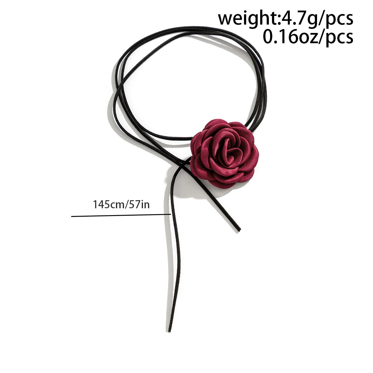 Romantic Gothic Big Rose Flower Clavicle Chain Necklace for Women Ladies Korean Fashion Adjustable Rope Choker Y2K Accessories-Dollar Bargains Online Shopping Australia