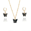 2 Piece Jewelry Explosive Acrylic Butterfly Necklace Earrings Set-Dollar Bargains Online Shopping Australia