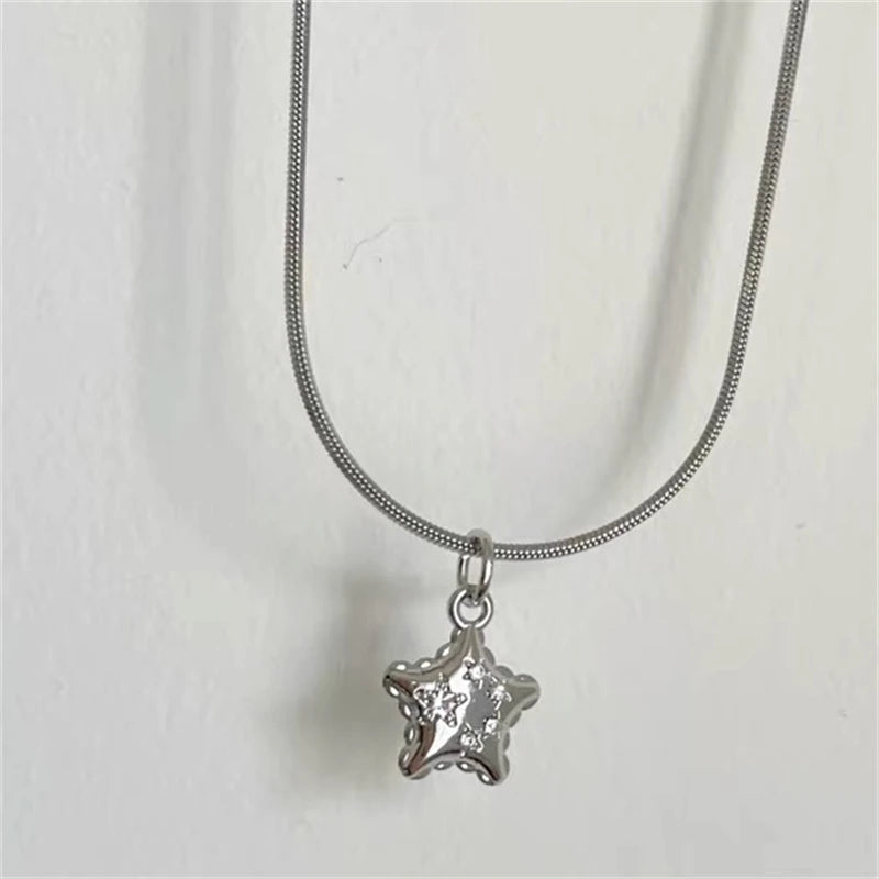 Flower Star Butterfly Pendant Necklaces for Women Vintage Elegant Snake Chains Necklace Y2K Jewelry-Dollar Bargains Online Shopping Australia