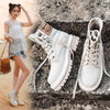 Retro Ankle Boots for Women's Lace Up Thick Sole Shoes Female Round Toe Short Boots Work Dress Western Denim Boots-Dollar Bargains Online Shopping Australia