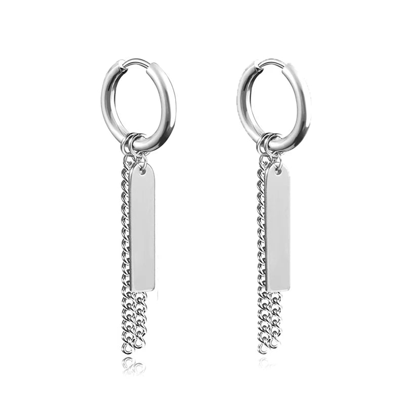 Punk Gothic Stainless Steel Drop Earrings Studs for Women Men Gothic Street Pop Hip Hop Rock Ear Jewelry Gift-Dollar Bargains Online Shopping Australia