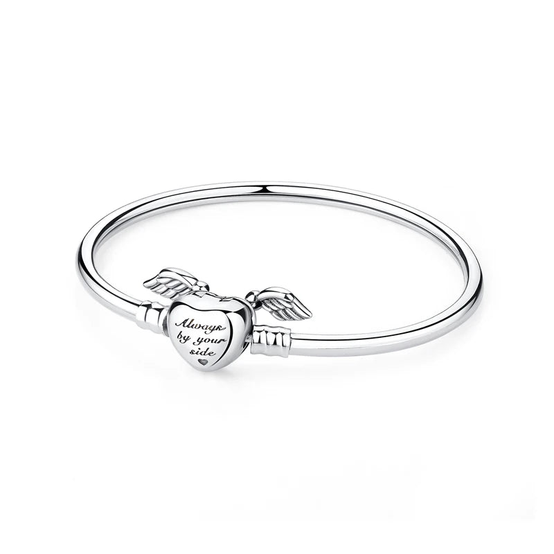 Silver Bracelets Bangles Crystal Ball Love Heart Clasp Beads Charms Moments Bracelet For Women DIY Jewelry-Dollar Bargains Online Shopping Australia