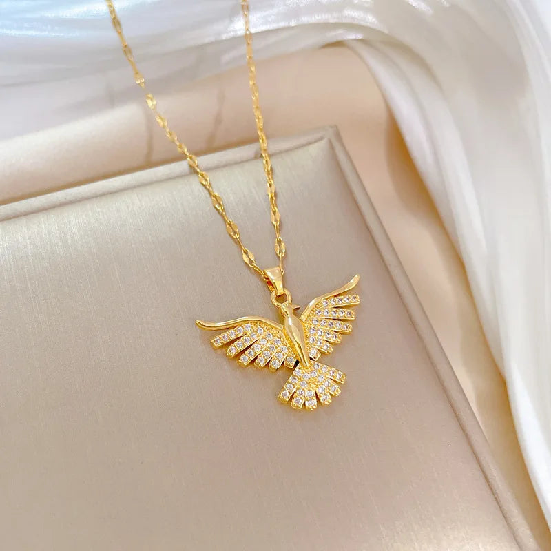 Phoenix Wing Animal Necklace Fashion Cute Bird Wedding Personality Versatile Clavicle Chain Birthday Gift-Dollar Bargains Online Shopping Australia