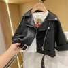 Girls Leather Jackets For 2-8 Years Children Classics Fly Coats Kids Clothing Baby Girls Fashion Pu Outerwear-Dollar Bargains Online Shopping Australia