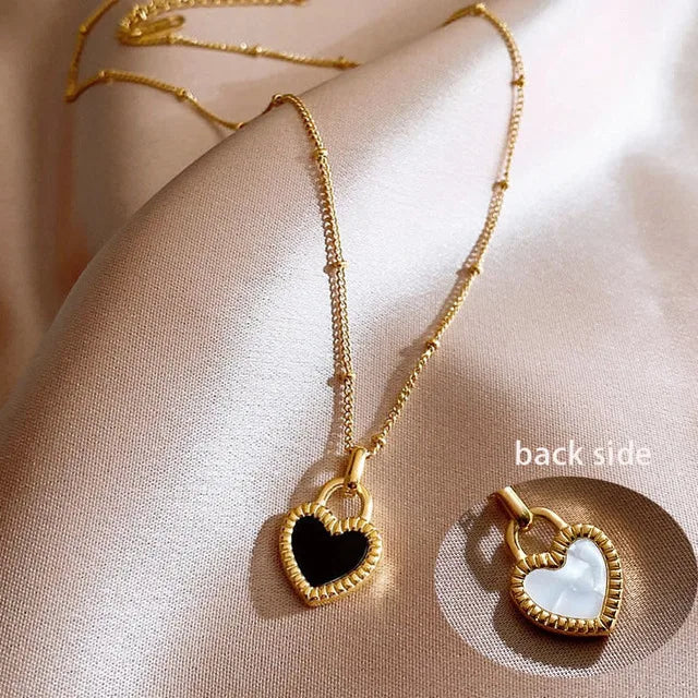 Candy Color Changing Heart Pendant Necklace For Women Simple Design Temperature Sensitive Stone Peach Choker Party Jewelry-Dollar Bargains Online Shopping Australia