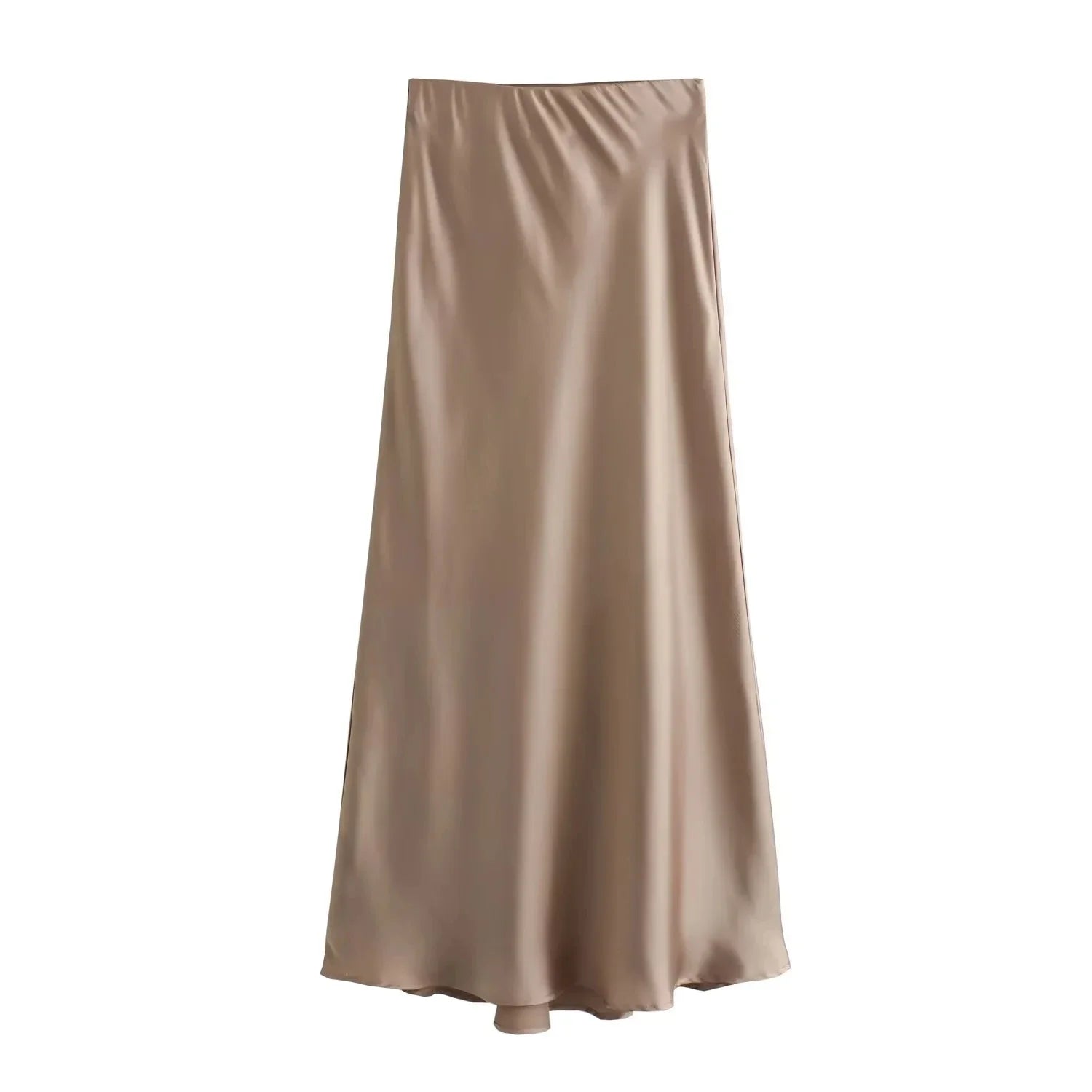 Women's Skirts Basic Satin Skirt High Waist Stylish Long Skirts Midi Chic And Elegan-Dollar Bargains Online Shopping Australia