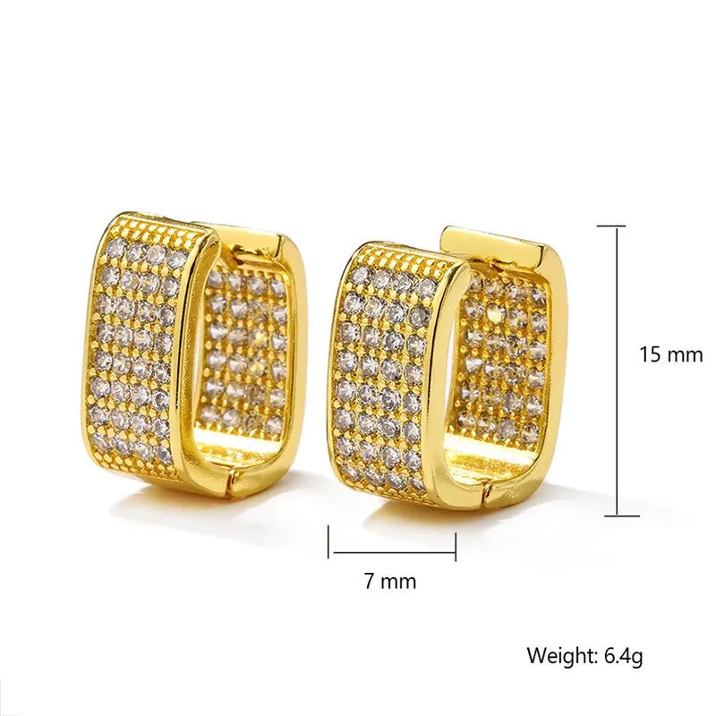 Luxury Paved CZ Korean Fashion Hoop Earring for Women Metal Silver Gold Color Simple Versatile Girls Hot Jewelry-Dollar Bargains Online Shopping Australia