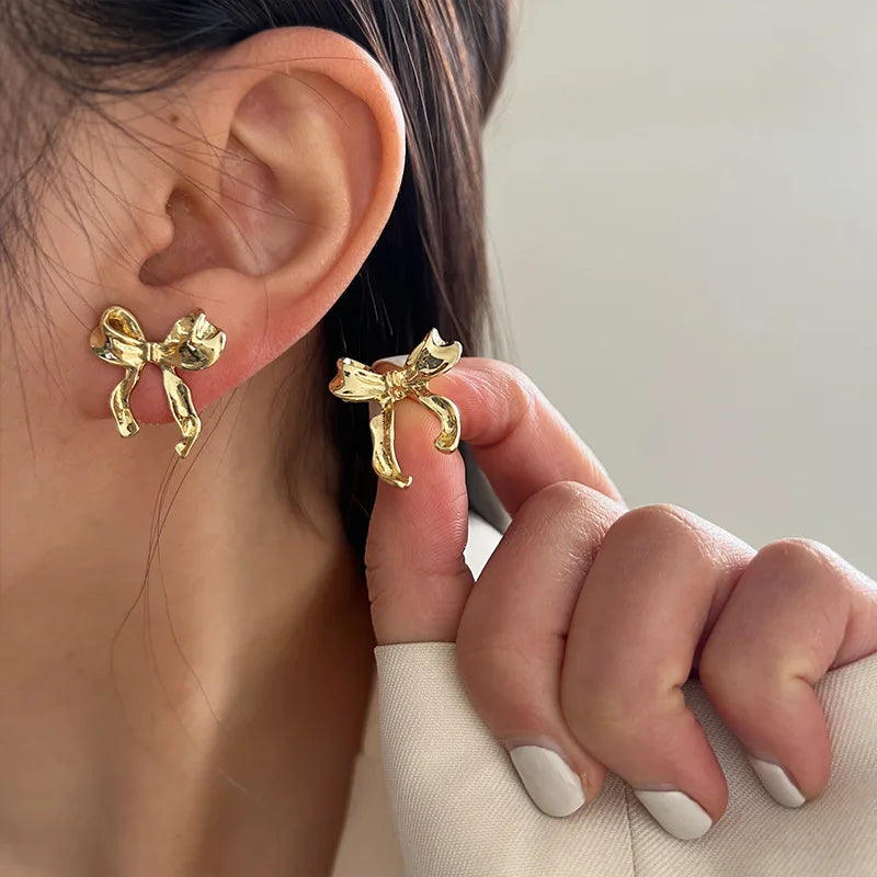 Bow Knot Earrings Women's Simple Elegant Jewelry Gifts-Dollar Bargains Online Shopping Australia