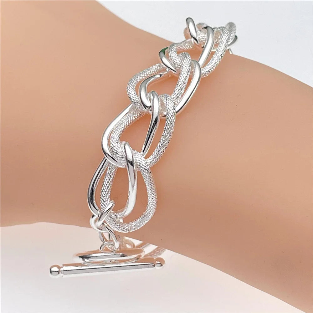 Silver Bracelet Elegant Chain High Quality Jewelry For Men Women Christmas Gifts-Dollar Bargains Online Shopping Australia