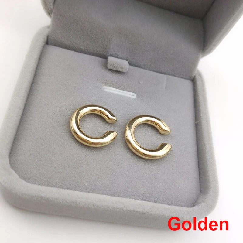 Gold Silver Ear Cuff Without Piercing Ear Clips Earrings For Women Trendy Earring Fake Cartilage Earrings Clip-Dollar Bargains Online Shopping Australia