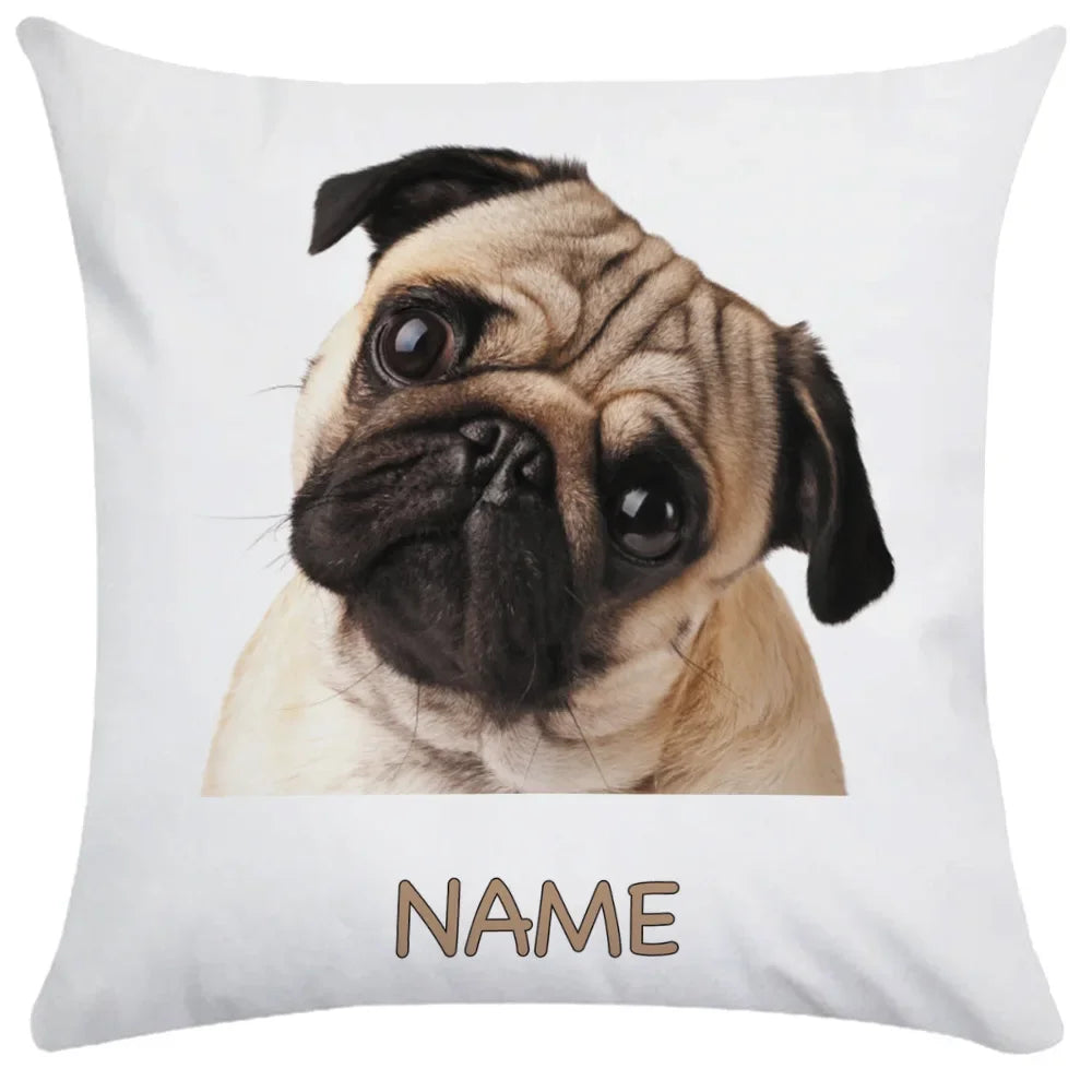 Pug Bulldog Print Cushion Cover Pets Dog Pillowcase For Home Sofa Decoration Polyester Lumbar Pillow Case Gift-Dollar Bargains Online Shopping Australia