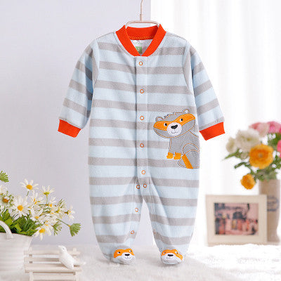 0-12M Baby Boy Rompers Blue Star Horse Baby Rompers Long Sleeves O-Neck Fleece Giraffe Baby Clothing Character Pattern V20 - CelebritystyleFashion.com.au online clothing shop australia