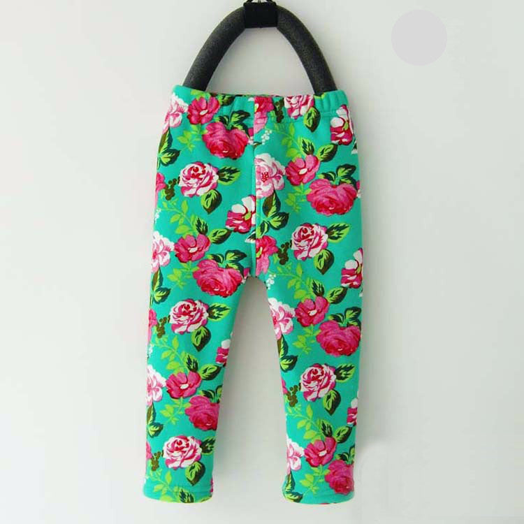 Online discount shop Australia - 0-2 Years Baby Girls Leggings Floral Print Casual Thick Pants for Kids clothing Cotton Warm Children's Trousers