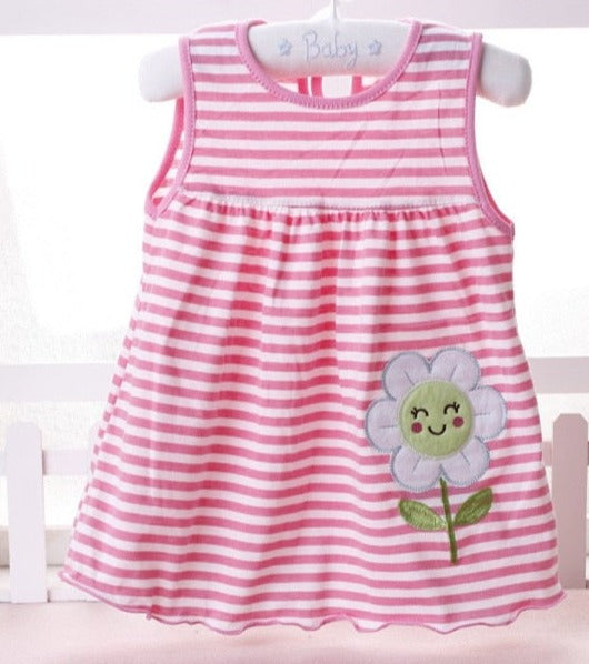 0-24M New borns Cotton Flower Dresses, Baby Girls Summer Multi Pattern Clothes