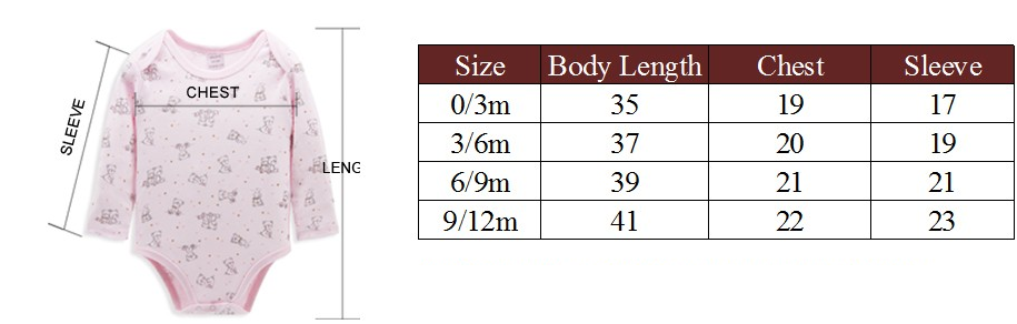 3pcs/Lot Thick Cotton Baby Rompers Summer Long Sleeve Baby Wear Infant Jumpsuit Boys Girls Clothes-Dollar Bargains Online Shopping Australia