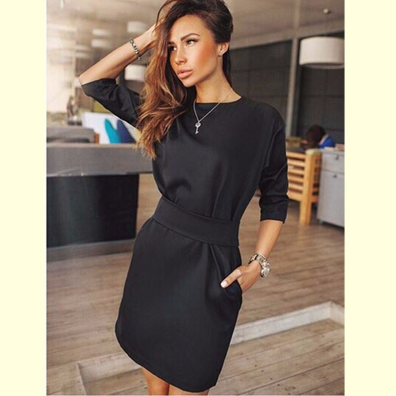 Women's Casual Half Sleeve Autumn Dress Bodycon Dress Ukraine Plus Size Clothes Evening Party Mini Dresses-Dollar Bargains Online Shopping Australia