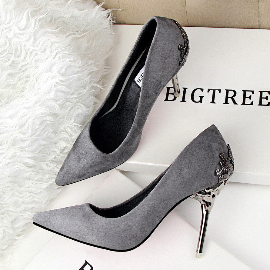 Gray high deals heel shoes