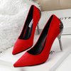 Sexy Women Shoes Red Bottom High Heels Faux Suede Party Pointed Toe High Heel Pumps Ladies Wedding Shoes Bride Office Heels shoe-Dollar Bargains Online Shopping Australia