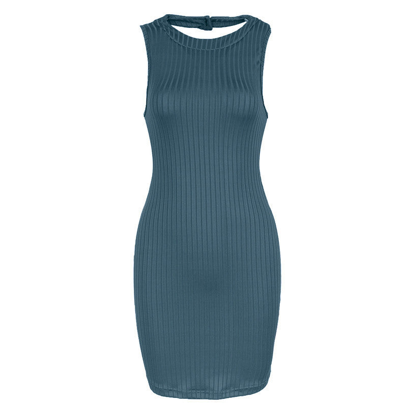 Womens Olive Green Stripped Halter Bodycon Dress Mini Club Party Dress-Dollar Bargains Online Shopping Australia