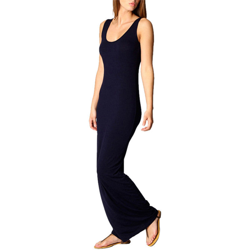 Sexy Women Sleeveless Summer Scoop Neck Bodycon Party Long Maxi Dress-Dollar Bargains Online Shopping Australia