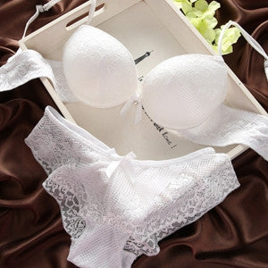 Sexy Women Lace Bra Set Cotton Embroidery Underwear Push Up Bra and Briefs SL16-Dollar Bargains Online Shopping Australia